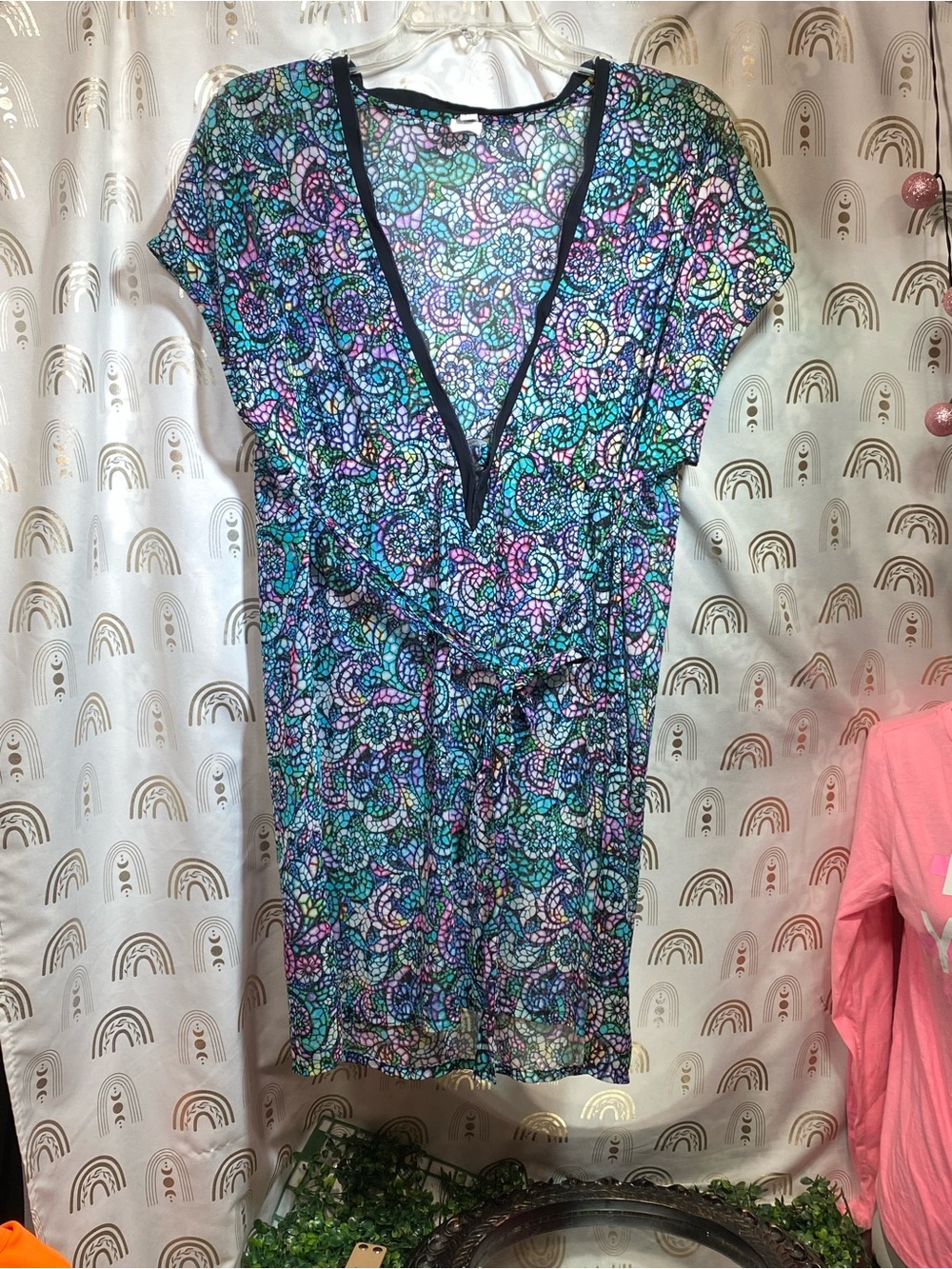 Women’s Blue & Teal Patterned Swim Cover-Up